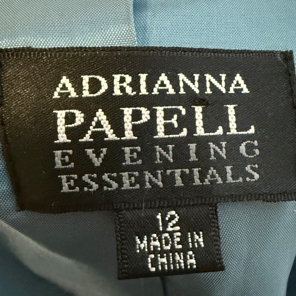 Vintage 1990s Adrianna Papell Metallic Blue Ruffle Blouse - Picture 4 of 4